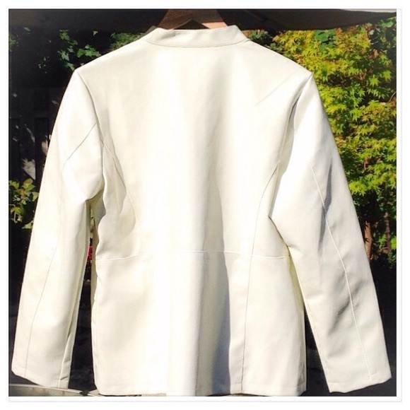 🆕 Ivory SUSAN GRAVER V-Leather Tuxedo Jacket  NWT - Picture 3 of 4